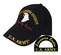 Militare 101st Aereo Screaming Eagles Division Nero Ricamato Cappello