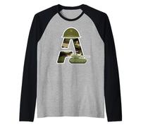 Militare Camouflage Alphabet: un militare ragazzo e ragazza serbatoio Maglia con Maniche Raglan