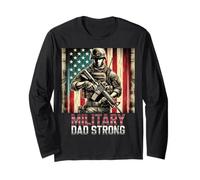 Militare Papà Forte Onore The Brave Memorial Day Padre Papa Maglia a Manica