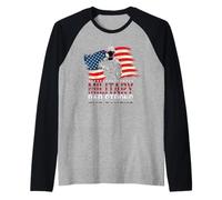 Militare Papà Forte | Padre veterano delle forze armate patriottiche Maglia con Maniche Raglan