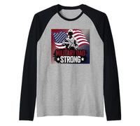 Militare Papà Forte | Padre veterano delle forze armate patriottiche Maglia con Maniche Raglan