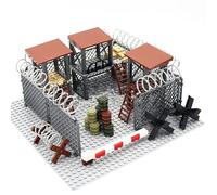 Militare Scena Costruire Blocchi Con Filo Spinato Custom MOC Militare Carcere Recinzione Base Minifigure Soldati Armi Protezione Accessori Rete di Morsetto