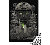 Military Cat T-Shirt Design Jigsaw Puzzle Impossible 1000 Pezzi Decorazione Per La Casa. Rilassamento E Intelligence Per Adulti E Bambini Da 12 Anni 38x26cm/1000pcs