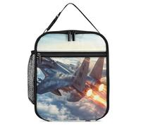 Military F-15 Ea-gles Fighter Jet Aircraft Lunch Box per uomini donne borse per il pranzo isolate borse portatili Cooler Tote per lavoro picnic