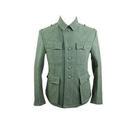 militaryharbor WW2 WWII German M42 Heer EM Field Wool Tunica Feldbluse, Grigio campo, 54R/6XL