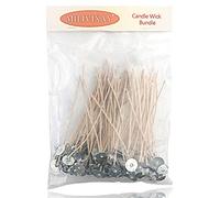 MILIVIXAY 100 stoppini ECO 2 per candele di soia, stoppini in cotone e carta da 15,2 cm, stoppini ecologici pre-cerati e a schede per la produzione di candele di soia.