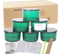 MILIVIXAY Confezione da 6 barattolo per candela da 680,4 g, con coperchi in metallo e kit per la creazione di candele