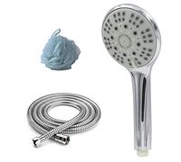 MILIWAN Soffione Doccia Kit Include 1 Telefono Doccia con 5 Modalità, 1 Tubo Doccia in Acciaio Inox e 1 Spugna da Doccia, Soffione Per Doccia ad Alta Pressione