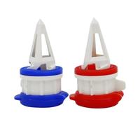 Milk Bottle Pourer, 2 Pack Jug Caps, Leak-Proof Spout with Lid, Easy-Pour Design, Ideal for Family, Gatherings, Paper Cartons, Dairy, Shoppe Use, 1.18x2.36 Inches, Red-Blue