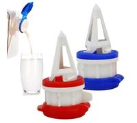 Milk Bottle Pourer - 2-Pack Leak-Proof Jug Caps, Carton Beverage Spout with Lid to Prevent Spills, Easy Open Extension Pourer for Milk, Juice, And Paper Boxes, Ideal for Home Kitchen And Family Use