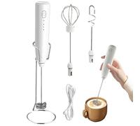 Milk Electric Frother | Calza Calda E Schiuma Di Caffè Da Caffè | Frollino Portatile Regolabile A 3 Velocità Per Cucina, Casa, Ufficio, Baristi, Sale Per Pause, Appartamenti, Viaggi, Picnic E Ca