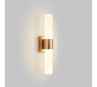 Milk Glass Wall Sconce Black Farmhouse Mid Century Modern Wall Mount Light Gold Bathroom Vanity Light White Glass Long Tube Wall Lamp for Bedroom Hallway Living Room Kitchen Staircase T-155