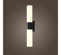 Milk Glass Wall Sconce Black Farmhouse Mid Century Modern Wall Mount Light Gold Bathroom Vanity Light White Glass Long Tube Wall Lamp for Bedroom Hallway Living Room Kitchen Staircase