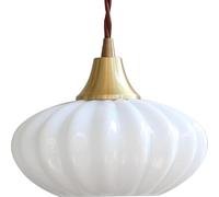 Milk Globe Antique Brass Mid Century Pendant Light Kitchen Island White Glass Nordic Hanging Lamp Small Chandelier for Bedroom Dining Room Farmhouse Bar