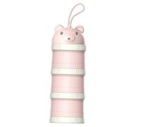 Milk Powder Dispenser, Portable Milk Powder Dispenser, Three Compartments Milk Powder Storage, Outdoor Milk Powder Dispenser for Outing, Camping, Travelling (Pink, Green)