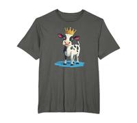 Milk Royalty - Mucca divertente con corona per bambini e bambine Maglietta