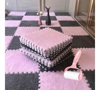 Milk Velvet Patchwork Rugs,30 * 30 * 1.2 cmWashable Square Foam Floor Mat,Home Playroom Climbing Area Rugs,Plush Interlocking Foam Mats,Puzzle Floor Tiles,for Bedroom Living Rooms