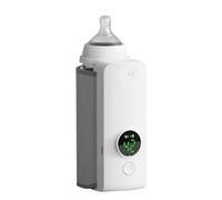 Milk Warmer - Portable Bottle Warmer | Rechargeable USB Breastmilk Bottle Warmer | Milk Powder Dispenser And Digital Lid | Battery-Powered Wireless Milk Warmer For Breastmilk