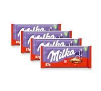 Milka Cioccolato al Latte con Biscotto LU, 87g, Confezione da 4