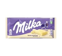 Milka Cioccolato Bianco, Tavoletta 90g, Confezione da 24