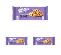 Milka, Cookie Sensations, Biscotto Croccante con Goloso Ripieno Milka e Pepite di Cioccolato al Latte, con Latte Alpino, Cacao Sostenibile, 156g (Confezione da 3)