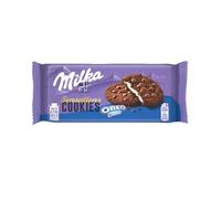 Milka, Cookie Sensations Oreo, Biscotto al Cacao con Goloso Ripieno di Crema Oreo e Pepite di Cioccolato al Latte, con Latte Alpino, Cacao Sostenibile, 156g (6 biscotti da 26g)