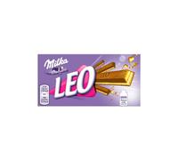 Milka Leo - Cioccolato 4 dita - 32 confezioni - 33g per confezione - Cioccolato al latte - Delizioso croccante - Cioccolato al latte 100% alpino - Cialda croccante con cioccolato e ripieno cremoso