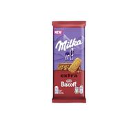 Milka Lotus Biscoff Tavoletta di Cioccolato al Latte con Inclusioni di Biscotto Lotus Biscoff Latte 100% Alpino, Cacao Sostenibile, 190 g