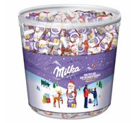 Milka Mini Babbo Natale Confezionati Singolarmente IN Scatola Trasparente 1540g