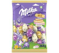 Milka Mix Ovetti di Pasqua al Cioccolato, Latte, Bianco, Pralinato, Biscotto, 42 Pezzi, 264g