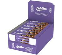 Milka Nocciolato Barretta di Cioccolato al Latte con Nocciole Intere Latte 100% Alpino, Cacao Sostenibile, 30 Barrette da 45g
