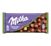 Milka Nocciolato, Tavoletta di Cioccolato al Latte e Nocciole intere, Latte 100% Alpino, 95g