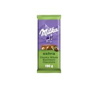 Milka Nocciole Intere, Tavoletta di Cioccolato al Latte e Nocciole intere, Latte 100% Alpino, Cacao Sostenibile, 190g