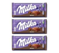 Milka Noisette, Cioccolato al Latte delle Alpi con Nocciole, Set di 3 Tavolette da 90g