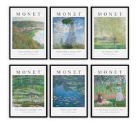 MilkAndCoffeeLab® - Claude Monet - Set 6 Immagini A3, stampe artistiche da parete, per soggiorno, camera da letto, corridoio ecc. poster di Pittori famosi. Senza cornice. (Monet, A3 cm 29,7x42)
