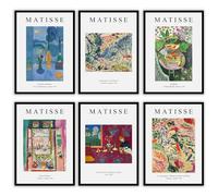 MilkAndCoffeeLab® - Henri Matisse - Set 6 Immagini A3, stampe artistiche da parete, per soggiorno, camera da letto, corridoio ecc. poster di Pittori famosi. Senza cornice. (Matisse, A3 cm 29,7x42)