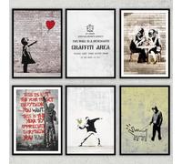 MilkAndCoffeeLab® - Set 6 Poster da Parete - Graffiti - StreeArt - Stampe artistiche su Carta fotografica - Stampe per soggiorno, camera da leto, ufficio - Senza cornici. (Banksy, A4 cm 21x29,7)