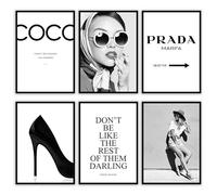 MilkAndCoffeeLab® Set 6 Poster Fashion, Immagini Glamour, stampe artistiche, marchi di moda, decorazioni per pareti casa, soggiorno, camera. Senza cornice. (Mood Glamour Lifestyle, A4 cm 21x29,7)