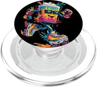 Milkshake colorato con occhiali da sole e pattini a rotelle retrò PopSockets PopGrip per MagSafe