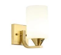 Milky Glass Lamp shade Wall Sconce Simple Cylinder shape Lamps 1/2 Light E26/E27 Base for Living Room Bedroom Hallway