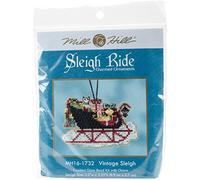 Mill Hill Vintage Sleigh Counted Cross Stitch Kit-2.25"X2.75" 14 Count
