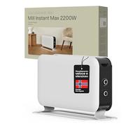 Mill Instant Max Termoconvettore Portatile 2200W MEC, per 26-30 m², Riscaldamento Rapido, Silenzioso, Facile da Spostare, con Spina, Design Norvegese