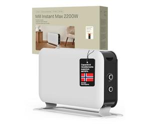 Mill Instant Max Termoconvettore Portatile 2200W MEC, per 26-30 m², Riscaldamento Rapido, Silenzioso, Facile da Spostare, con Spina, Design Norvegese