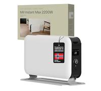 Mill Instant Max Termoconvettore Portatile 2200W, per 26-30 m², Display LED e Timer, Riscaldamento Rapido, Silenzioso, con Spina, Design Norvegese