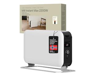 Mill Instant Max Termoconvettore Portatile 2200W, per 26-30 m², Display LED e Timer, Riscaldamento Rapido, Silenzioso, con Spina, Design Norvegese