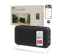 Mill Termoconvettore Elettrico Smart Portatile 1200W con Wi-Fi e App, a Basso Consumo per 14-18 m², Temperatura Superficiale Ridotta, Silenzioso, Nero, Design Norvegese