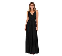 Milla Donna Vestito Maxi da Damigella d'Onore Transformer Infinity Multi-Modo Avvolgente Bendaggio Vestito Formale, Nero , 40-44