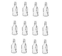 mille idee 12 Bottiglie Bottiglia in vetro con tappo meccanico 360 ml Dimensioni 8x8x20cm ideali per olio, liquori,bomboniere