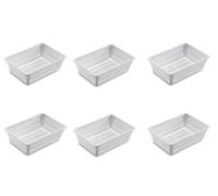 mille idee 3 Cestini cestino cesto in plastica bianco rettangolare bucato forato 34x24x10 cm