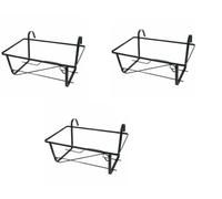 mille idee 3 pezzi Balconiera Reggi Vaso Piattino Porta Fioriera Per Balcone In ferro cm 60x12